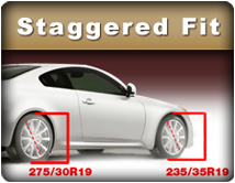 Find the right tires if you have different front and rear tire sizes.